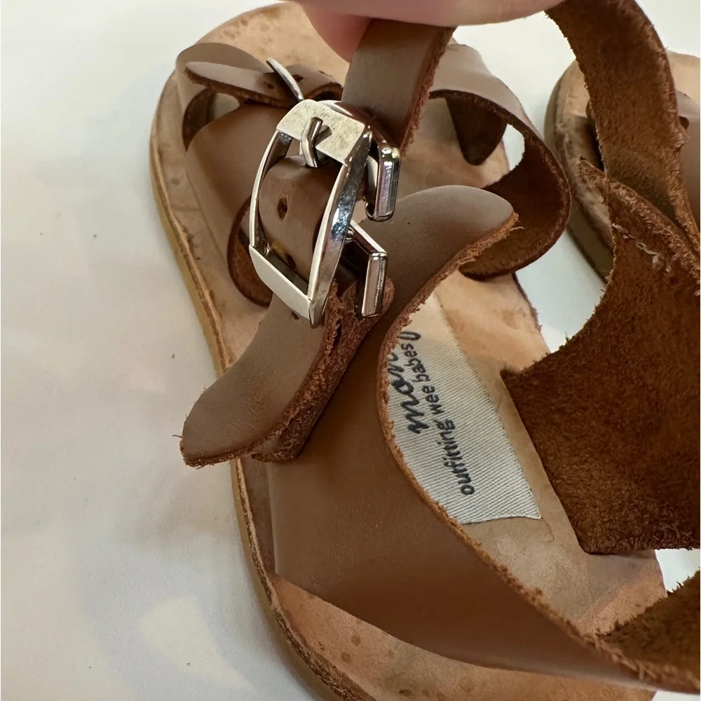 Mon Petit Shoes‎ Cap Cod Sandals Buckle Brown Tan Cognac Toddler Size 7 MP